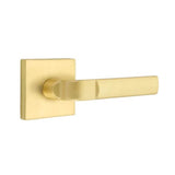 Emtek - Privacy, Square Rosette, Aston Lever, LH, US4 - Satin Brass