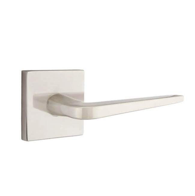 Emtek - Concealed, Passage, Square Rosette, Athena Lever, US15 - Satin Nickel