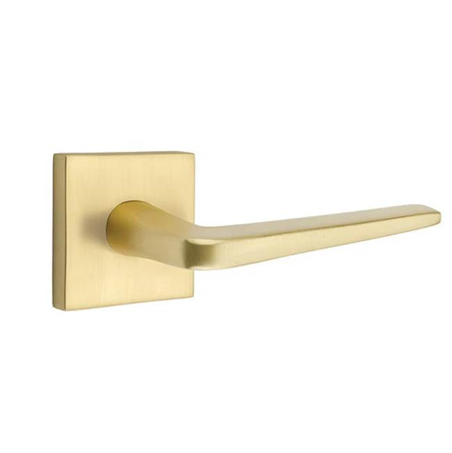 Emtek - Dummy, Square Rosette, Athena Lever, US4 - Satin Brass