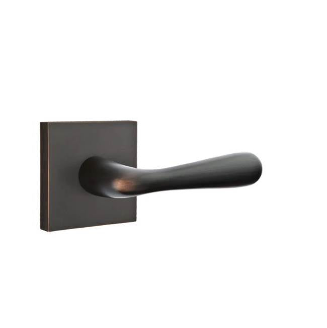 Emtek - Privacy, Square Rosette, Basel Lever, RH, US10B - Oil Rubbed Bronze