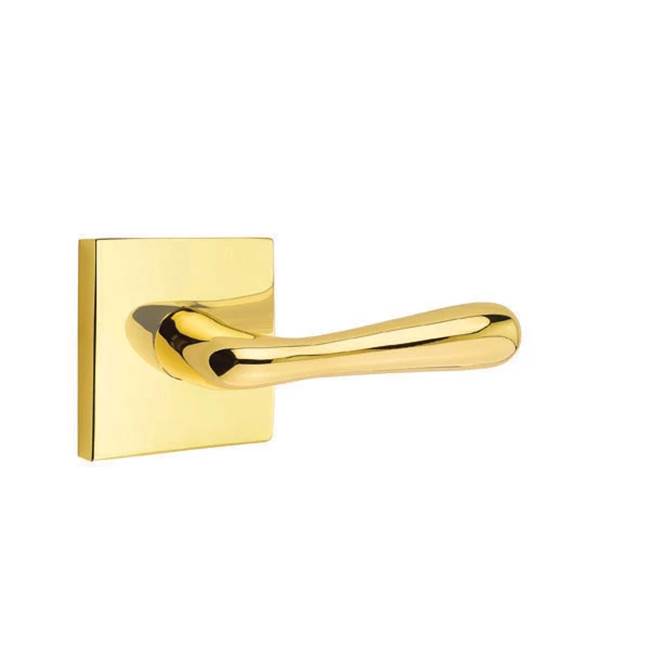 Emtek - Dummy, Square Rosette, Basel Lever, US3NL - Unlacquered Brass