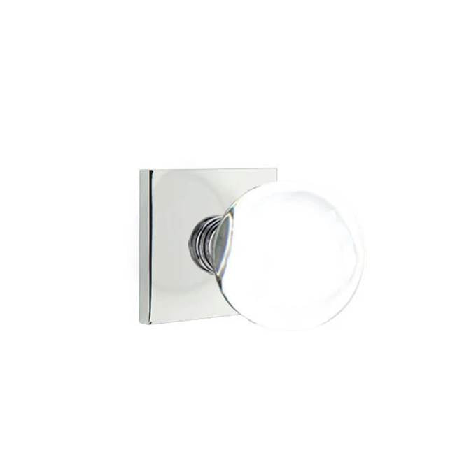 Emtek - Privacy, Square Rosette, Bristol Crystal Knob, US26 - Polished Chrome