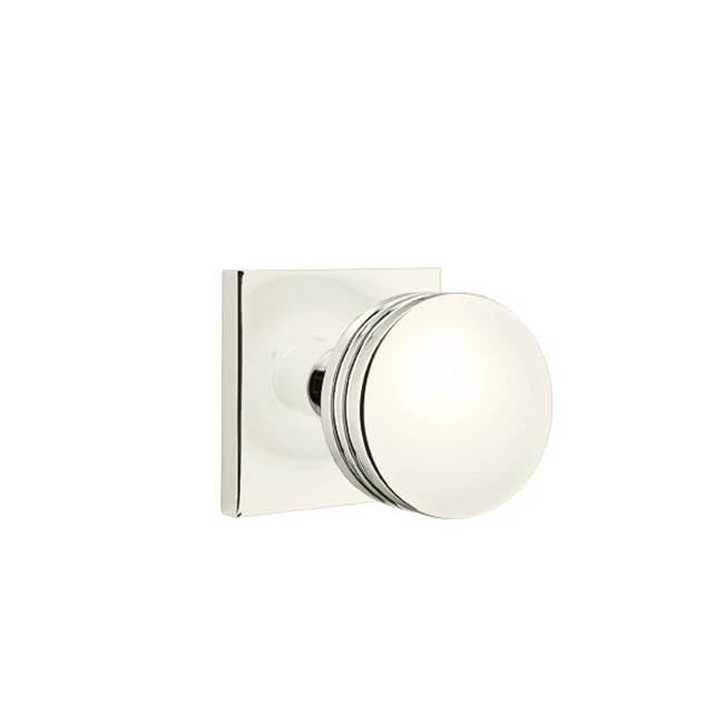 Emtek - Privacy, Square Rosette, Bern Knob, US14 - Polished Nickel