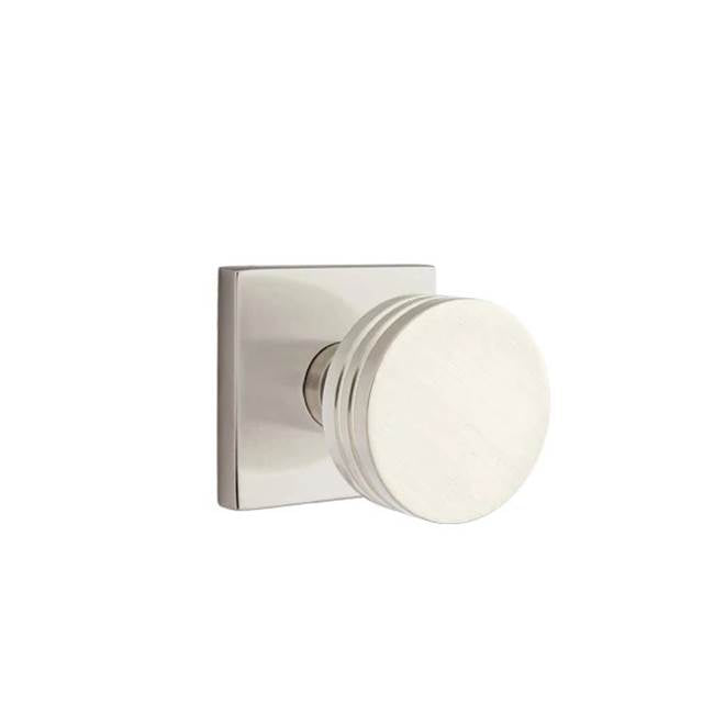 Emtek - Passage, Square Rosette, Bern Knob, US15 - Satin Nickel