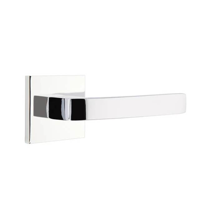 Emtek - Privacy, Square Rosette, Breslin Lever, LH, US26 - Polished Chrome