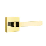 Emtek - Privacy, Square Rosette, Breslin Lever, RH, US3NL - Unlacquered Brass