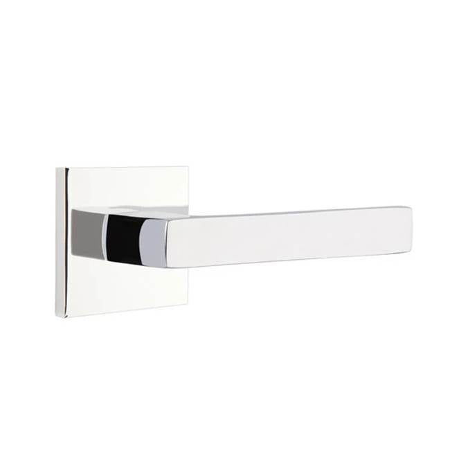 Emtek - Privacy, Square Rosette, Dumont Lever, RH, US26 - Polished Chrome