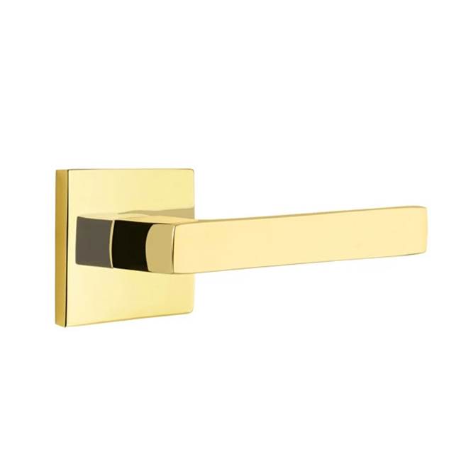 Emtek - Dummy, Square Rosette, Dumont Lever, US3NL - Unlacquered Brass