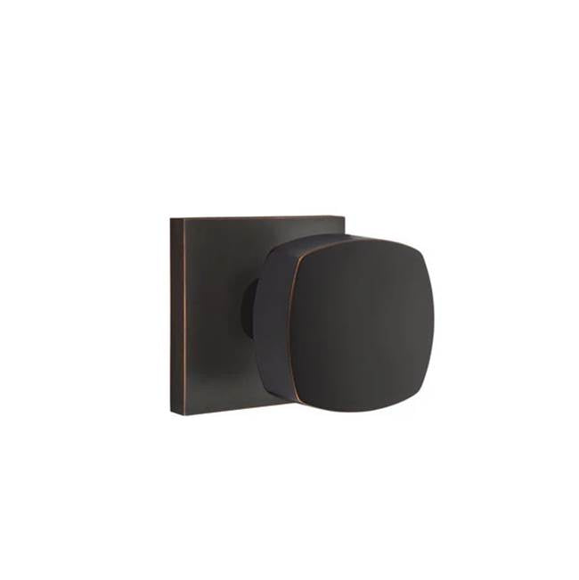 Emtek - Dummy, Square Rosette, Freestone Square Knob, US10B - Oil Rubbed Bronze