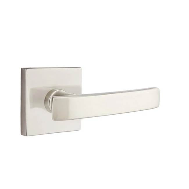 Emtek - Privacy, Square Rosette, Geneva Lever, LH, US15 - Satin Nickel
