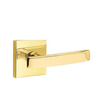 Emtek - Passage, Square Rosette, Geneva Lever, LH, US3NL - Unlacquered Brass