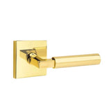 Emtek - Privacy, Square Rosette, Hercules Lever, LH, US3NL - Unlacquered Brass