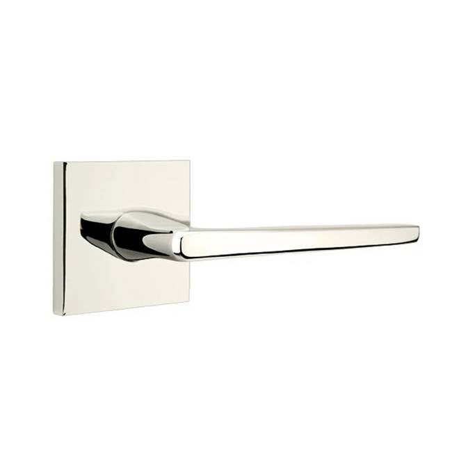 Emtek - Privacy, Square Rosette, Hermes Lever, LH, US14 - Polished Nickel