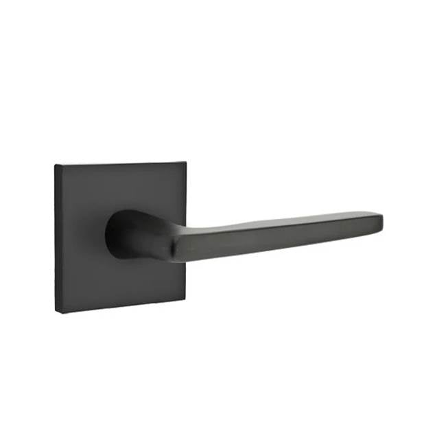 Emtek - Passage, Square Rosette, Hermes Lever, RH, US19 - Flat Black