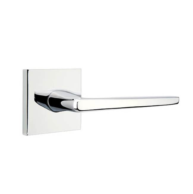 Emtek - Passage, Square Rosette, Hermes Lever, RH, US26 - Polished Chrome