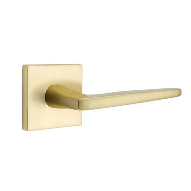 Emtek - Passage, Square Rosette, Hermes Lever, RH, US4 - Satin Brass
