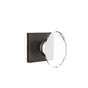 Emtek - Privacy, Square Rosette, Hampton Crystal Knob, US10B - Oil Rubbed Bronze