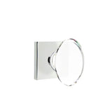 Emtek - Dummy, Square Rosette, Hampton Crystal Knob, US26 - Polished Chrome