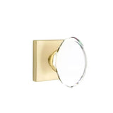 Emtek - Dummy, Square Rosette, Hampton Crystal Knob, US4 - Satin Brass