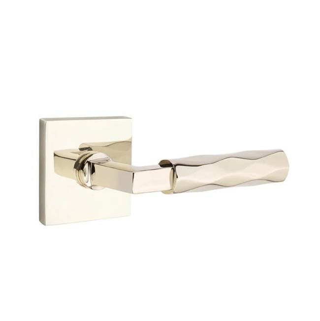 Emtek - Privacy, Square Rosette US14, L-Square Stem US14, Tribeca Handle US14 LH - Polished Nickel