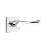 Emtek - Privacy, Square Rosette, Luzern Lever, LH, US26 - Polished Chrome