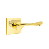 Emtek - Passage, Square Rosette, Luzern Lever, LH, US3NL - Unlacquered Brass