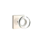 Emtek - Concealed, Passage, Square Rosette, Modern Disc Crystal Knob, US14 - Polished Nickel