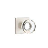 Emtek - Dummy, Square Rosette, Modern Disc Crystal Knob, US15 - Satin Nickel