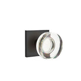 Emtek - Privacy, Square Rosette, Modern Disc Crystal Knob, US19 - Flat Black