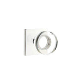 Emtek - Dummy, Square Rosette, Modern Disc Crystal Knob, US26 - Polished Chrome