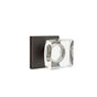 Emtek - Passage, Square Rosette, Modern Square Crystal Knob, US10B - Oil Rubbed Bronze