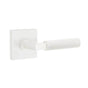 Emtek - Concealed Fastener, Select Privacy, Square Rosette MW, L-Square Stem MW, Knurled Handle MW - Matte White