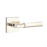 Emtek - Privacy, Square Rosette, Myles Lever, LH, US14 - Polished Nickel