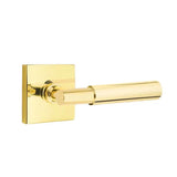 Emtek - Concealed, Privacy, Square Rosette, Myles Lever, US3NL - Unlacquered Brass