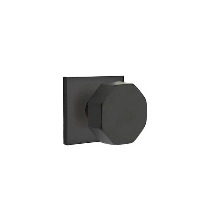 Emtek - Passage, Square Rosette, Octagon Knob, US19 - Flat Black