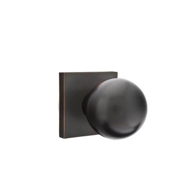 Emtek - Privacy, Square Rosette, Orb Knob, US10B - Oil Rubbed Bronze