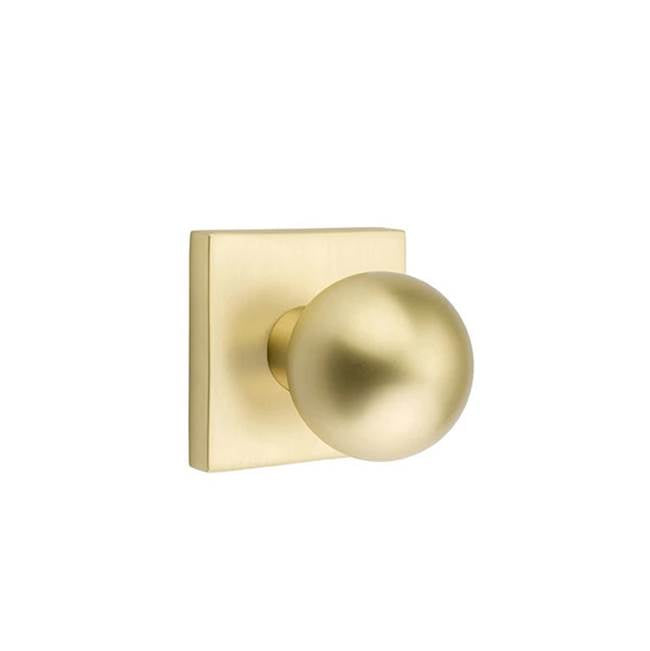 Emtek - Passage, Square Rosette, Orb Knob, US4 - Satin Brass