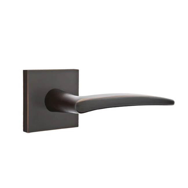 Emtek - Passage, Square Rosette, Poseidon Lever, LH, US10B - Oil Rubbed Bronze