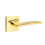 Emtek - Passage, Square Rosette, Poseidon Lever, RH, US3NL - Unlacquered Brass