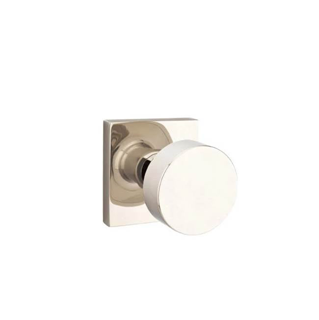 Emtek - Passage, Square Rosette, Round Knob, US14 - Polished Nickel