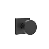 Emtek - Concealed, Privacy, Square Rosette, Round Knob, US19 - Flat Black