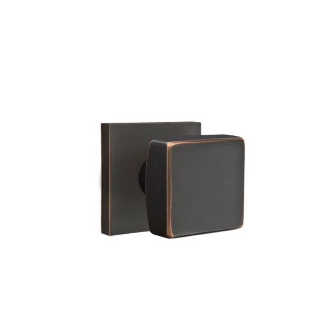Emtek - Privacy, Square Rosette, Square Knob, US10B - Oil Rubbed Bronze