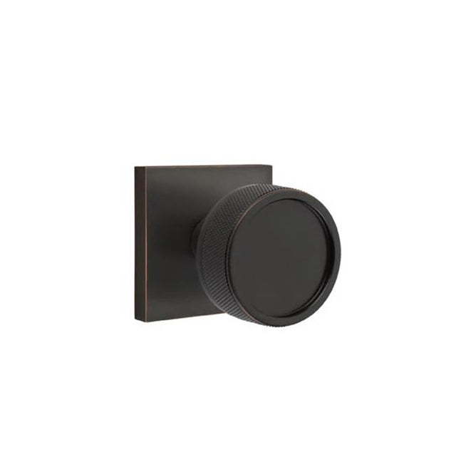 Emtek - Passage, Square Rosette US10B, Conical Stem US10B, Knurled Knob US10B - Oil Rubbed Bronze