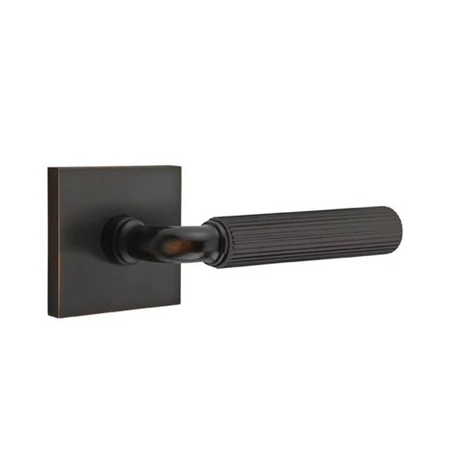 Emtek - Dummy, Square Rosette US10B, R-Bar Stem US10B, Straight Knurled Handle US10B - Oil Rubbed Bronze