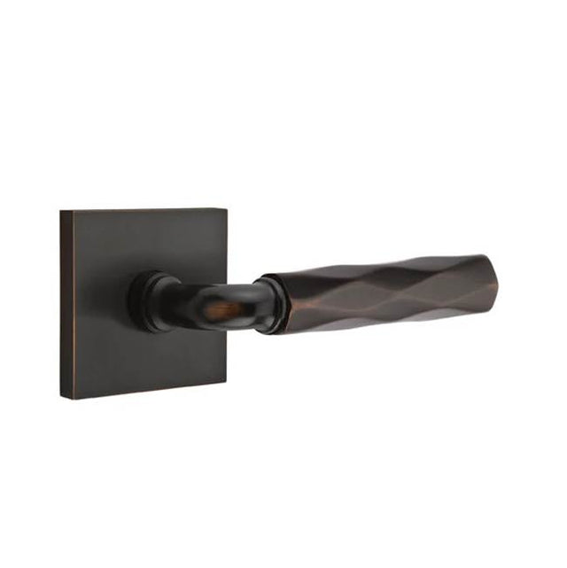 Emtek - Privacy, Square Rosette US10B, R-Bar Stem US10B, Tribeca Handle US10B LH - Oil Rubbed Bronze