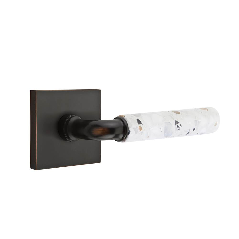 Emtek - Select Dummy, Square Rosette US10B, R-Bar Stem US10B, Light Terrazzo Handle - Oil Rubbed Bronze