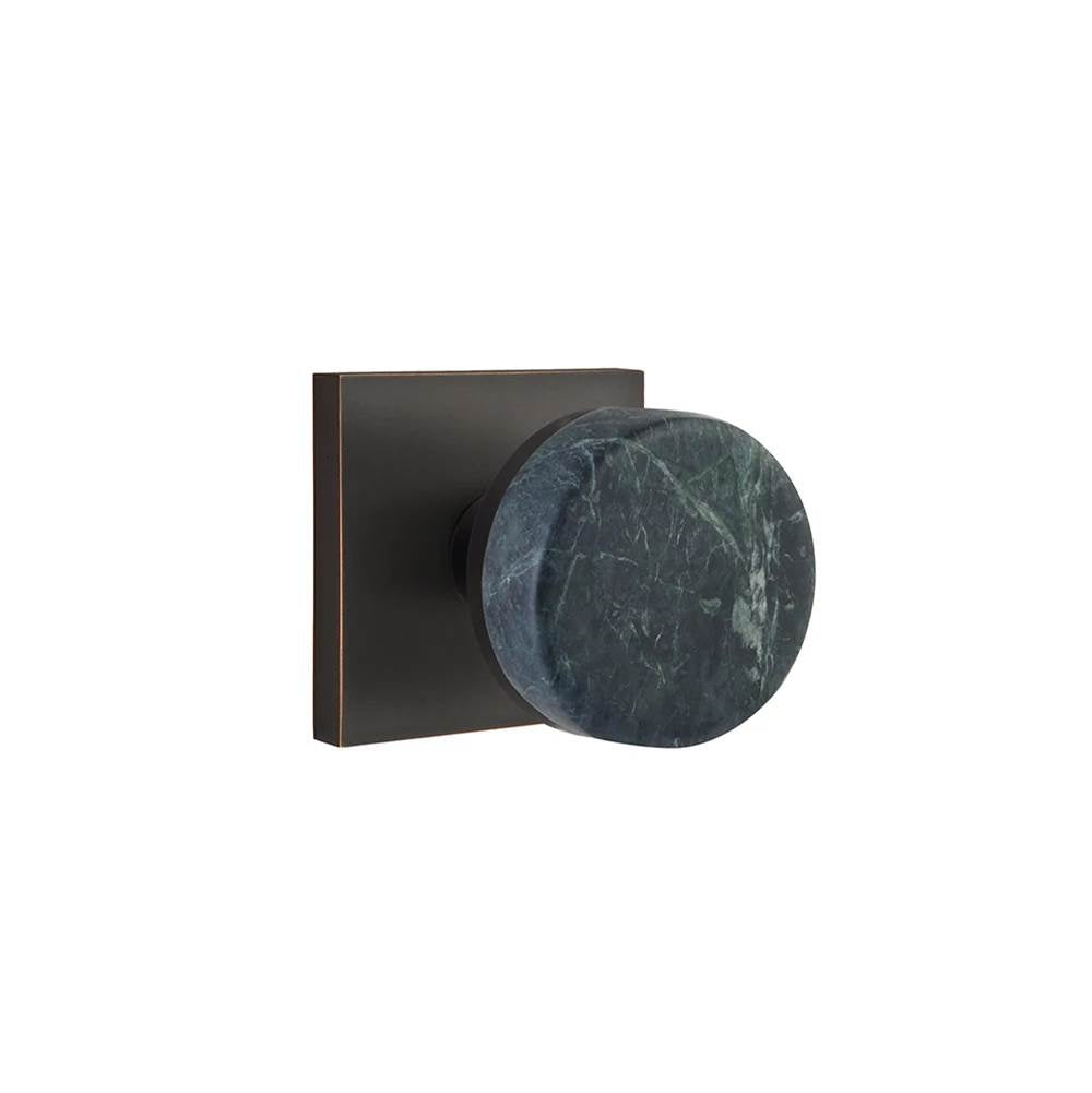 Emtek - Select Dummy, Square Rosette US10B, Conical Stem US10B, Green Marble Knob - Oil Rubbed Bronze