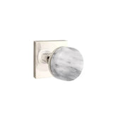 Emtek - Dummy, Square Rosette US14, Conical Stem US14, White Marble Knob - Polished Nickel