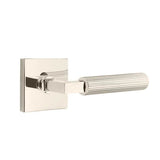 Emtek - Dummy, Square Rosette US14, L-Square Stem US14, Straight Knurled Handle US14 - Polished Nickel