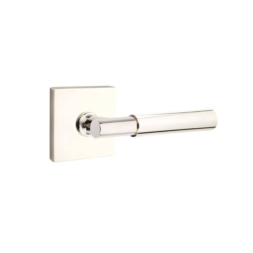 Emtek - Select Privacy, Square Rosette US14, T-Bar Stem US14, Smooth Handle US14 LH - Polished Nickel